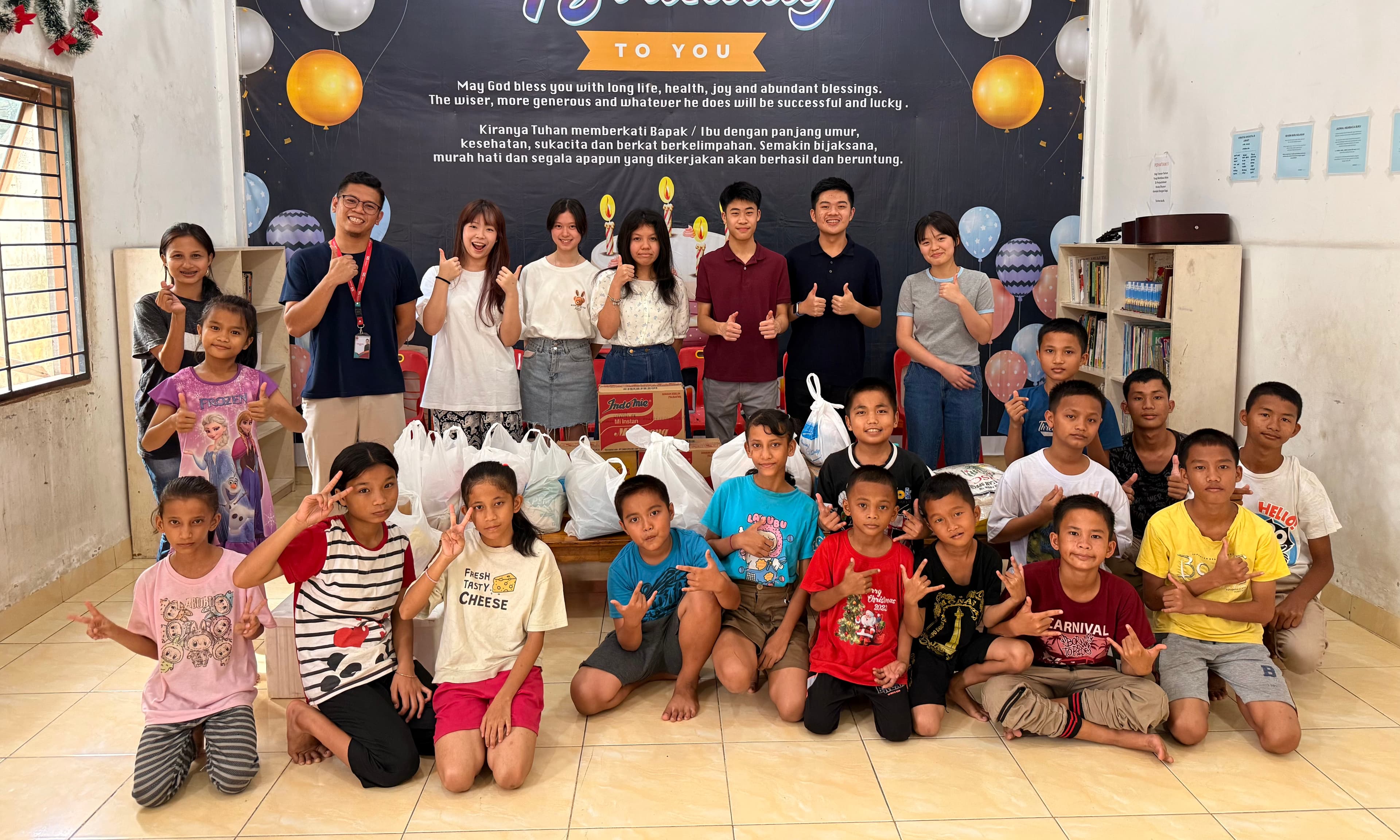 SIS Medan Student Council contributed over IDR 2,500,000 worth of food, supplies, and day-to-day essentials to Panti Asuhan Tiga Bintang, a local orphanage in Medan, Indonesia.
